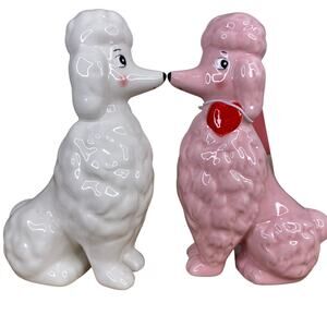 Target Ceramic Love Poodle Figurines Set of Two Pink & White Spritz Valentines